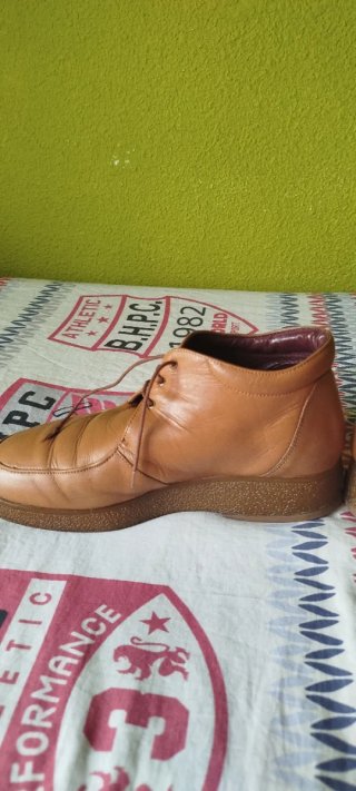 Botines de piel marrón Blanco y Negro Talla 39