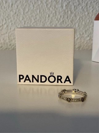 Anillo Pandora Corazones Plata