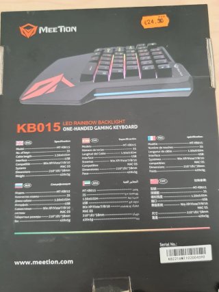 Teclado Gaming de una mano Meetion KB01