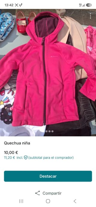 Chaqueta Deportiva Quechua para Niña