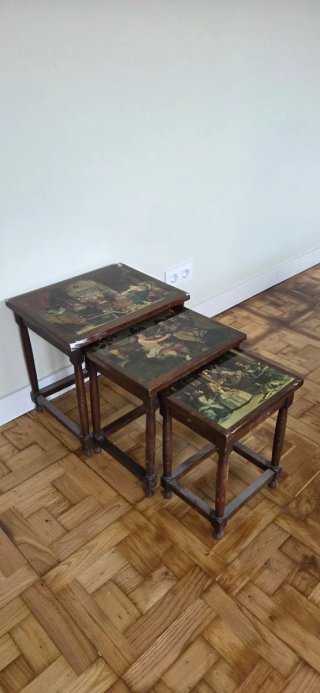 Set de 3 Mesas Nido de Madera