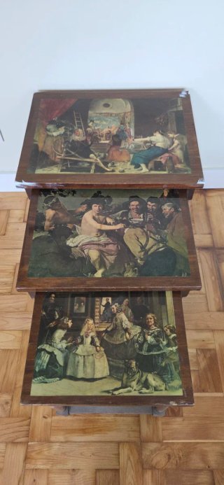 Set de 3 Mesas Nido de Madera