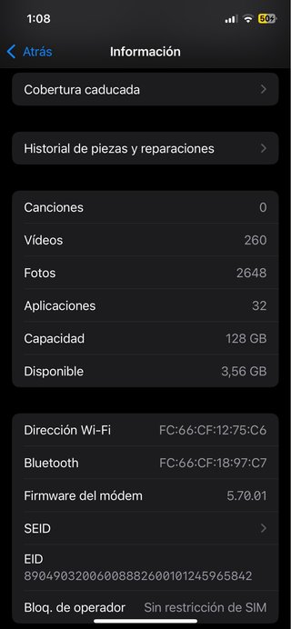 iPhone 12 128 GB blanco – 86% batería – con funda