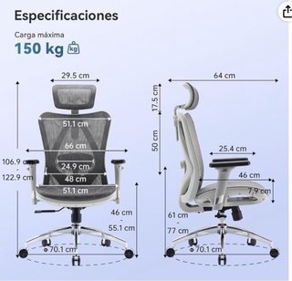 Silla Oficina Ergonómica Malla Soporte Lumbar