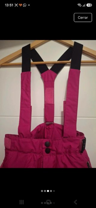 Pantalón de esquí rosa talla 10 años