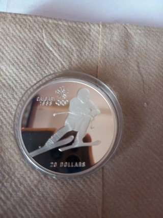 Moneda Canadá 20 Dollari 1985 Argento