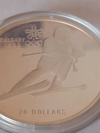 Moneda Canadá 20 Dollari 1985 Argento