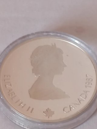 Moneda Canadá 20 Dollari 1985 Argento