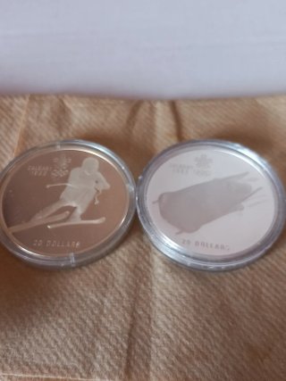 Moneda Canadá 20 Dollari 1985 Argento