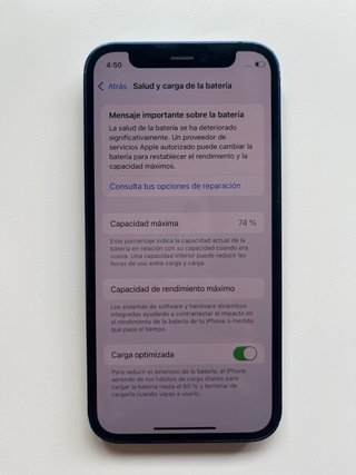 iPhone 12 mini Azul Marino 64gb 74% de bateria