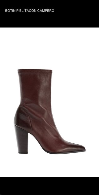 Botines Zara Piel Burdeos Talla 40