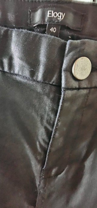 Pantalones Pitillo de Polipiel Negros