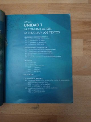 Lengua castellana y literatura, 1 BACH