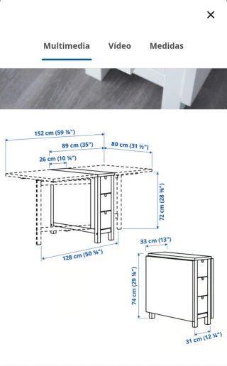 Mesa extensible NORDEN de Ikea