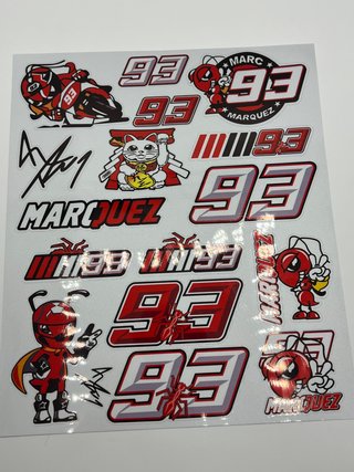 Lámina Pegatinas A4 Moto Marc Marquez 93