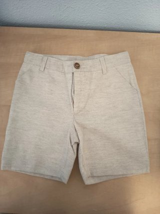 Pantalón corto niño vestir beige talla 4