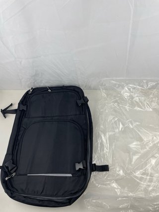 Mochila de Viaje Negra con Apertura Tipo Maleta –