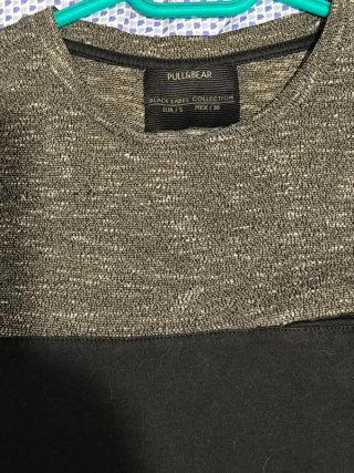 Pull&Bear Camiseta Negra/Gris Talla S