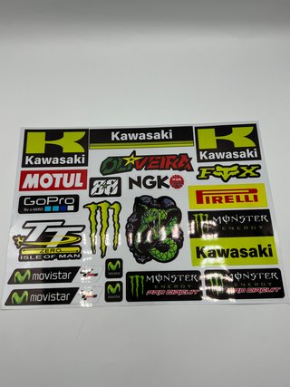 Lámina Pegatinas A4 Moto Kawasaki Monster