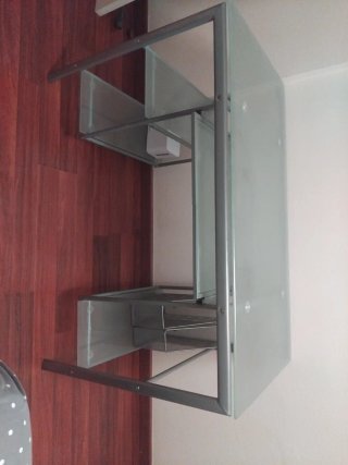 Tavolo da Studio in Cristallo e Metallo