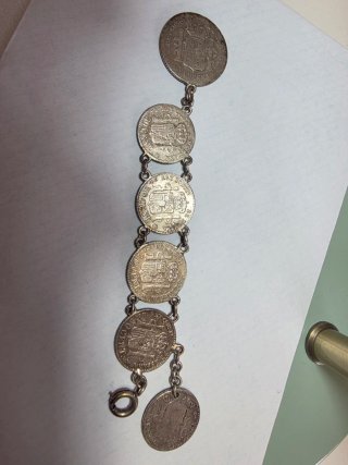 Pulsera monedas Alfonso XII plata