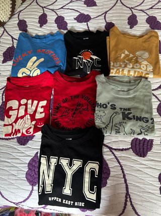 Lote 6 Camisetas Niño 6 Años