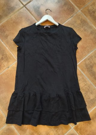 Vestido negro Mango volantes Talla XL