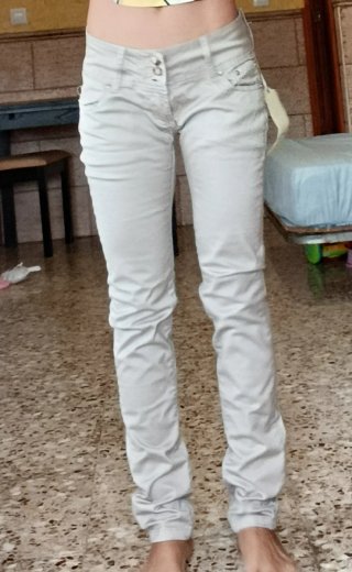 Pantalón Recto Beige