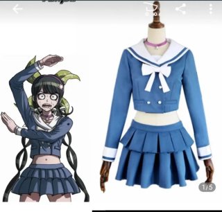 Danganronpa Cosplay Traje Azul y Blanco