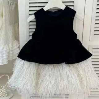 Vestido niña 5-7 años negro y blanco