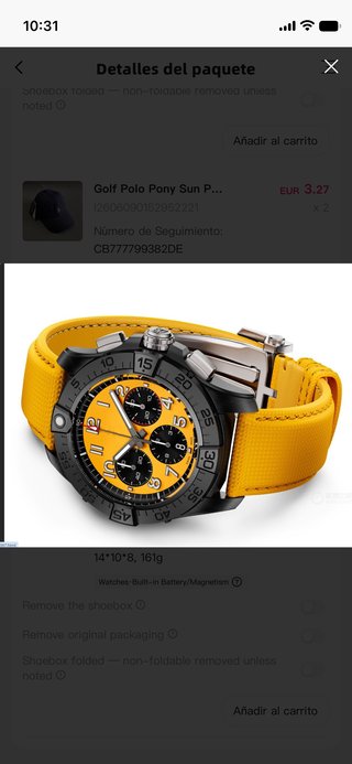 Reloj Deportivo 42mm Amarillo y Negro