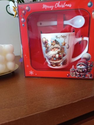 Caneca com Colher de Natal