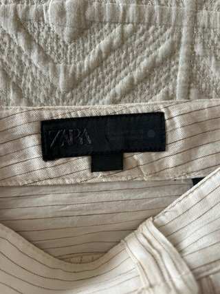 Bermudas Zara beige con rayas marrones