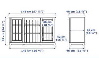 Aparador LIATORP IKEA madera lacada en blanco roto