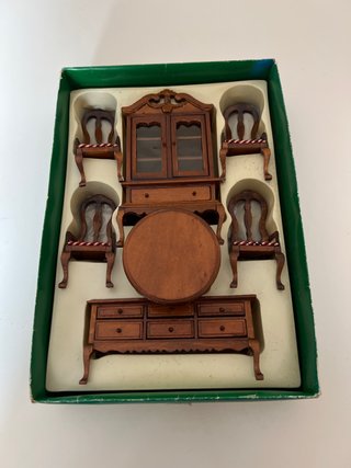 Lote Comedor Vintage para Casa de Muñecas