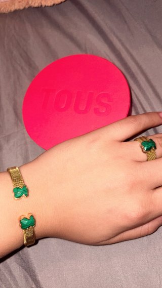 Pulsera y Anillo Tous Oro y Verde
