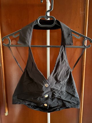 Top Estilo Chaleco Negro