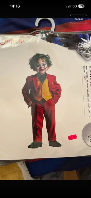 Disfraz de Joker para niño talla 12 AÑOS