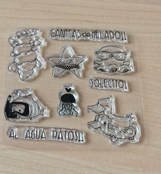Lote de 5 Sets de Sellos Acrílicos Alúa Cid Dunaon