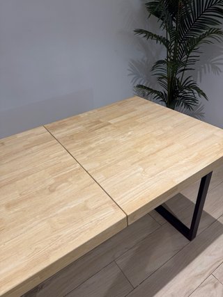 Mesa de Comedor Madera Maciza y Metal extensible