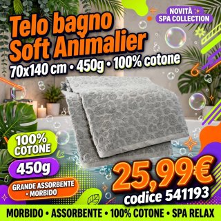 Telo bagno Soft Animalier 70x140cm 450g