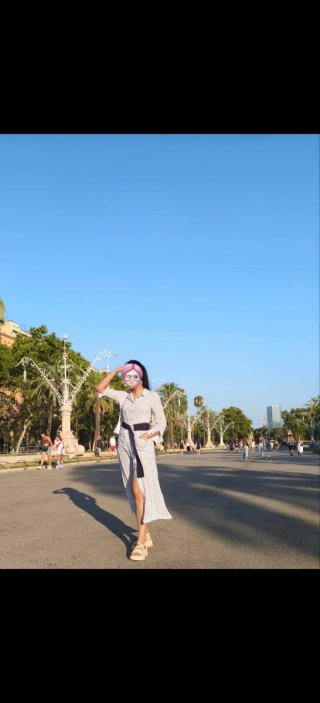 Vestido camisero largo a rayas