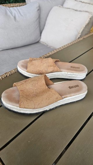 Sandalias Mustang Piel Beige/Marrón