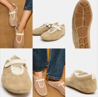 Zapatos planos Zara ante beige