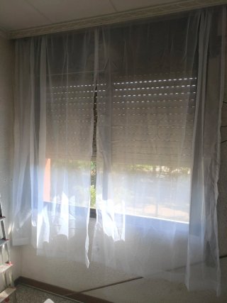 Cortinas Visillo gasa 214x132 riel barra 1cm