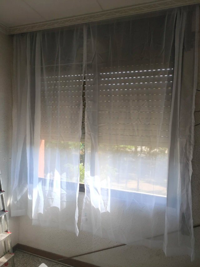 Cortinas Visillo gasa 214x132 riel barra 1cm