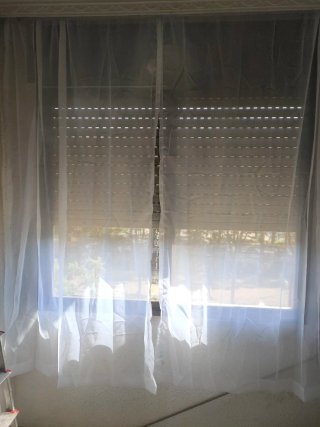 Cortinas Visillo gasa 214x132 riel barra 1cm