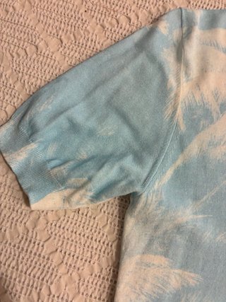 Conjunto de punto azul y blanco