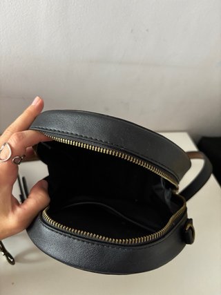 Bolso fiesta redondo marrón y dorado