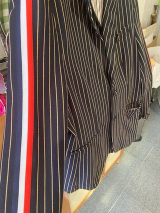 Chaqueta Zara de Rayas Azul Marino Talla42